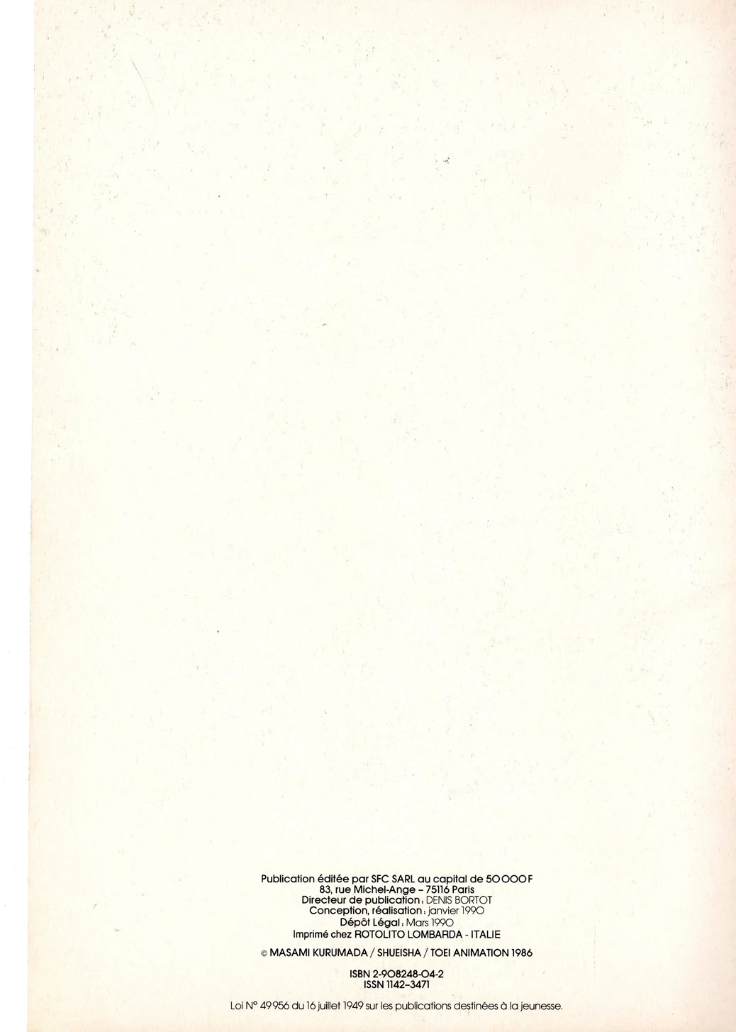 Anime comics album bd sfc2